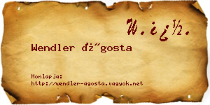 Wendler Ágosta névjegykártya